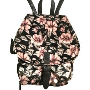 Floral Black Backpack